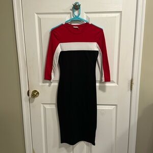Zara dress red, white, black